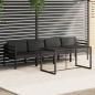 Preview: ARDEBO.de - 5-tlg. Garten-Lounge-Set mit Kissen Aluminium Anthrazit