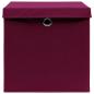 Preview: Aufbewahrungsboxen mit Deckeln 10 Stk. Dunkelrot 32x32x32cm