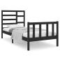 Preview: Massivholzbett Schwarz 75x190 cm