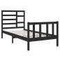 Preview: Massivholzbett Schwarz 75x190 cm