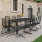 Preview: 9-tlg. Garten-Essgruppe PVC Rattan Schwarz