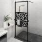 Preview: ARDEBO.de - Duschwand mit Ablage für Walk-In-Dusche Schwarz 80x195 cm ESG
