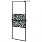 Preview: Duschwand mit Ablage für Walk-In-Dusche Schwarz 80x195 cm ESG