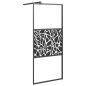 Preview: Duschwand mit Ablage für Walk-In-Dusche Schwarz 80x195 cm ESG