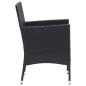 Preview: 3-tlg. Garten-Essgruppe mit Kissen Poly Rattan Schwarz