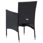 Preview: 3-tlg. Garten-Essgruppe mit Kissen Poly Rattan Schwarz