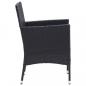Preview: 3-tlg. Garten-Essgruppe mit Kissen Poly Rattan Schwarz