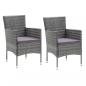 Preview: 3-tlg. Garten-Essgruppe mit Kissen Poly Rattan Grau