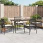 Preview: ARDEBO.de - 5-tlg. Garten-Essgruppe mit Kissen Schwarz Poly Rattan
