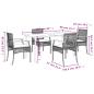 Preview: 5-tlg. Garten-Essgruppe mit Kissen Schwarz Poly Rattan