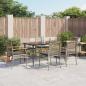 Preview: ARDEBO.de - 7-tlg. Garten-Essgruppe mit Kissen Grau Poly Rattan