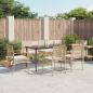 Preview: ARDEBO.de - 7-tlg. Garten-Essgruppe mit Kissen Beige Poly Rattan