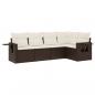 Preview: 5-tlg. Garten-Sofagarnitur mit Kissen Braun Poly Rattan