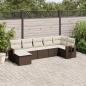 Preview: ARDEBO.de - 7-tlg. Garten-Sofagarnitur mit Kissen Braun Poly Rattan