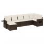 Preview: 7-tlg. Garten-Sofagarnitur mit Kissen Braun Poly Rattan