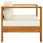 Preview: 9-tlg. Garten-Lounge-Set mit Creme Auflagen Massivholz Akazie