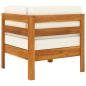 Preview: 9-tlg. Garten-Lounge-Set mit Creme Auflagen Massivholz Akazie