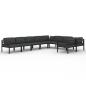 Preview: 9-tlg. Garten-Lounge-Set mit Kissen Aluminium Anthrazit