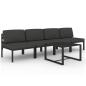 Preview: 5-tlg. Garten-Lounge-Set mit Kissen Aluminium Anthrazit