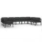 Preview: 9-tlg. Garten-Lounge-Set mit Kissen Aluminium Anthrazit