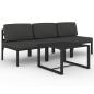 Preview: 4-tlg. Garten-Lounge-Set mit Kissen Aluminium Anthrazit