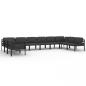 Preview: 10-tlg. Garten-Lounge-Set mit Kissen Aluminium Anthrazit
