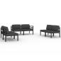 Preview: 6-tlg. Garten-Lounge-Set mit Kissen Aluminium Anthrazit