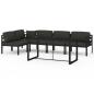 Preview: 6-tlg. Garten-Lounge-Set mit Kissen Aluminium Anthrazit