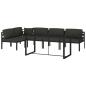 Preview: 6-tlg. Garten-Lounge-Set mit Kissen Aluminium Anthrazit