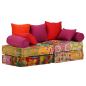 Preview: 2-Sitzer Modularer Pouf Patchwork Stoff 