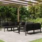 Preview: ARDEBO.de - 8-tlg. Garten-Lounge-Set mit Kissen Aluminium Anthrazit