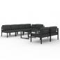 Preview: 8-tlg. Garten-Lounge-Set mit Kissen Aluminium Anthrazit