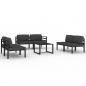 Preview: 7-tlg. Garten-Lounge-Set mit Kissen Aluminium Anthrazit