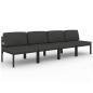 Preview: Gartensofa 4-Sitzer mit Kissen Aluminium Anthrazit