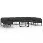 Preview: 10-tlg. Garten-Lounge-Set mit Kissen Aluminium Anthrazit