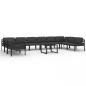 Preview: 11-tlg. Garten-Lounge-Set mit Kissen Aluminium Anthrazit