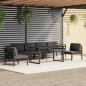 Preview: ARDEBO.de - 7-tlg. Garten-Lounge-Set mit Kissen Aluminium Anthrazit