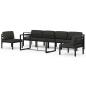 Preview: 7-tlg. Garten-Lounge-Set mit Kissen Aluminium Anthrazit