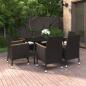 Preview: ARDEBO.de - 7-tlg. Garten-Essgruppe mit Auflagen Poly Rattan und Glas