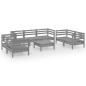 Preview: 8-tlg. Garten-Lounge-Set Grau Massivholz Kiefer