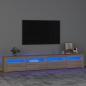Preview: ARDEBO.de - TV-Schrank mit LED-Leuchten Sonoma-Eiche 240x35x40 cm