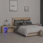 Preview: ARDEBO.de - Nachttische 2 Stk. mit LED-Leuchten Sonoma-Eiche 70x36,5x40 cm