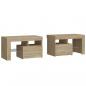 Preview: Nachttische 2 Stk. mit LED-Leuchten Sonoma-Eiche 70x36,5x40 cm
