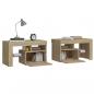 Preview: Nachttische 2 Stk. mit LED-Leuchten Sonoma-Eiche 70x36,5x40 cm