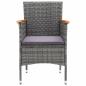Preview: 9-tlg. Garten-Essgruppe mit Kissen Poly Rattan Grau 