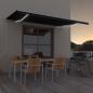 Preview: ARDEBO.de - Automatische Markise mit LED Windsensor 500x300 cm Anthrazit