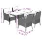 Preview: 5-tlg. Garten-Essgruppe mit Kissen Grau Poly Rattan