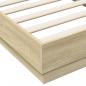 Preview: Bettgestell Sonoma-Eiche 90x190 cm Holzwerkstoff