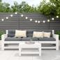 Preview: Gartenhocker Weiß 62x30x32 cm Massivholz Kiefer