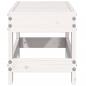 Preview: Gartenhocker Weiß 62x30x32 cm Massivholz Kiefer